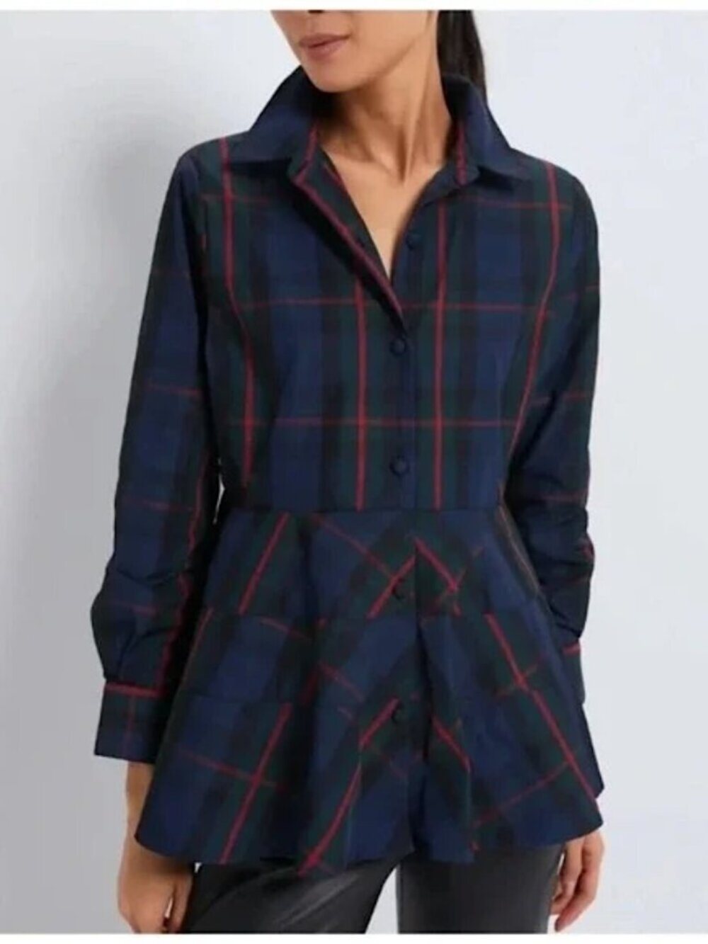 Tuckernuck Pomander Place Fraser Plaid Ashlen Blouse Size Small